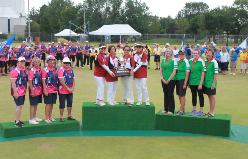 Podium at a national championship with gold, silver, bronze medallists