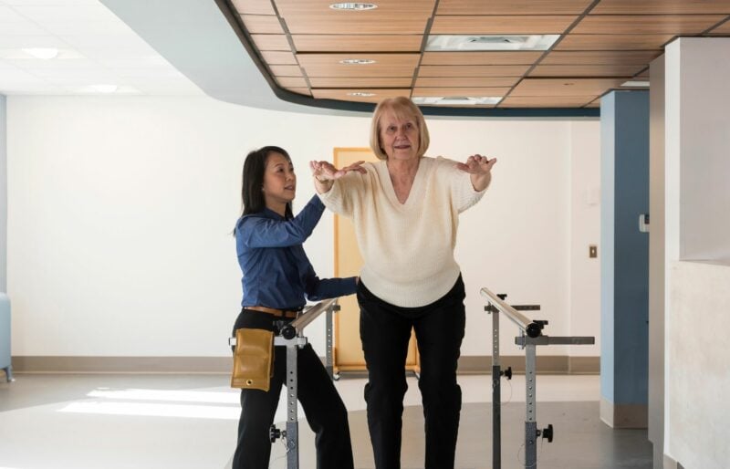 Bruyère Geriatric Day Hospital staff member works with a patient