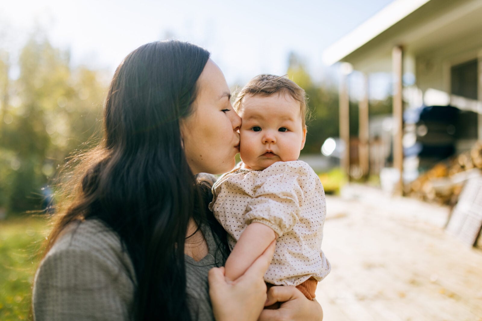 First Nations mother and child.